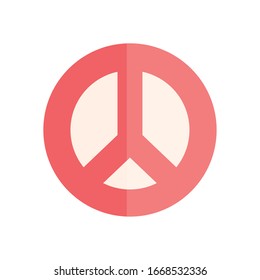 peace and love symbol flat style icon design of Hippie art creative culture antiwar decoration and style theme Vector illustration