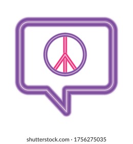 peace and love symbol inside bubble design of Hippie art and creative theme Vector illustration