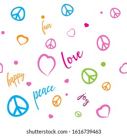Peace And Love Symbol Pattern Background Isolated Icon
