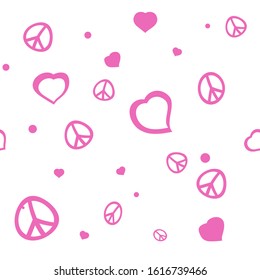 Peace And Love Symbol Pattern Background Isolated Icon