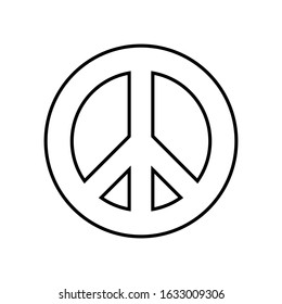 Peace and love symbol vector antiwar pacifism icon hippie culture sign illustration