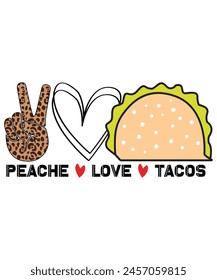 Peace Love Tacos Cinco De Mayo Fiesta Mexican Hippie Women T-Shirt