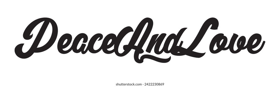 peace and love text on white background.