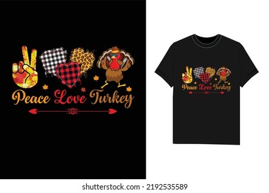 Peace love turkey Thanksgiving T-Shirt Design