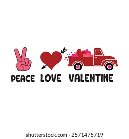 Peace Love Valentine Typography T-Shirt Design Vector, Valentine gift, Valetines Day Typography Shirt, Valentine’s Day Digital Design, Happy valentines day
