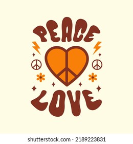 Peace Love Vector Illustration Heart Hippie Stock Vector (Royalty Free ...