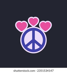 peace and love vector sticker