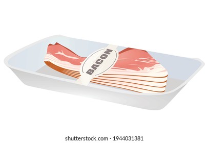 Peace of meat bacon. vector illustration