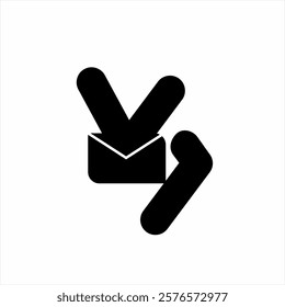 Peace message icon logo design with victory symbol and envelope.	
