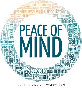 Peace of Mind conceptual vector illustration word cloud isolated on white background.
