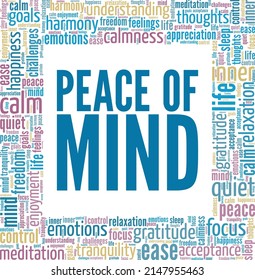 Peace of Mind conceptual vector illustration word cloud isolated on white background.