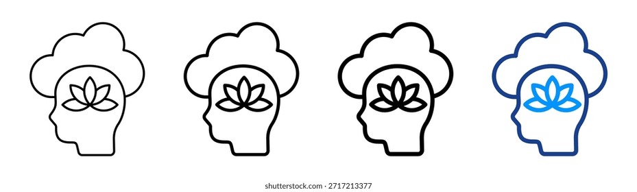 Conjunto de Colección de contorno diferente de ícono de paz mental