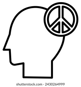 Ilustración de vector de línea de icono de paz mental