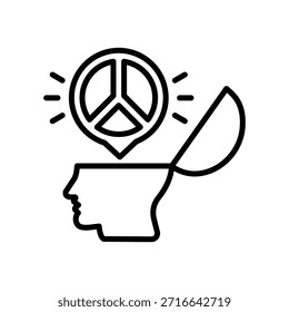 Peace Of Mind Icon Line Vector Illustration