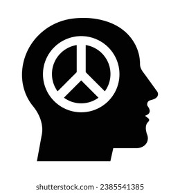 Peace Of Mind Vector Glyph Icon For Personal And Commercial Use.
