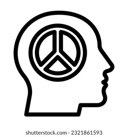 Peace Of Mind Vector Thick Line Icon For Personal And Commercial Use.
