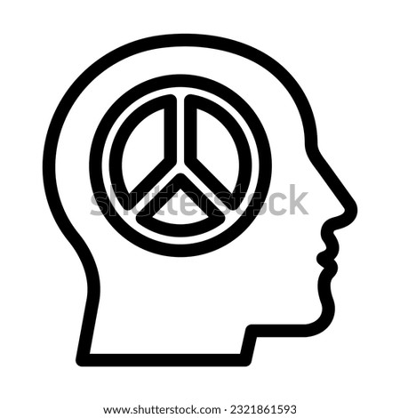 Peace Of Mind Vector Thick Line Icon For Personal And Commercial Use.
