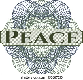 Peace money style rosette