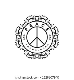 Peace monogram decorative logo
