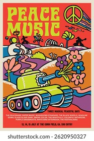 Peace Music Festival Gig Poster Flyer Template