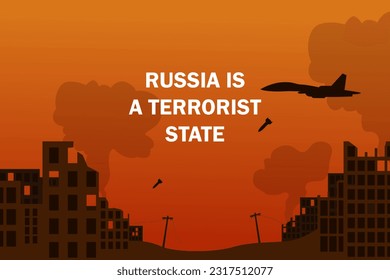 Frieden, kein Krieg, Schluss mit dem Krieg gegen die Ukraine. Vektorgrafik. Bete für den Frieden in der Ukraine. Rette die Ukraine vor Russland!