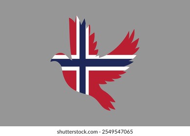 Paz para a Noruega com bandeira, Bandeira da Noruega símbolo nacional ilustração Vetor, Retângulo Noruega bandeira ilustração, Vetor plano ilustração
