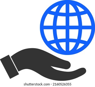 Peace offer hand vector illustration. Flat illustration iconic design of peace offer hand, isolated on a white background.