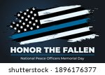 Peace Officers Memorial Day. Celebrated in May 15 in the United States. In honor of the police. Part of National Police Week. Background, poster, card, banner design. Vector EPS 10