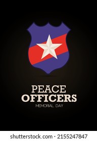 Peace Officers Memorial Day is celebrated in  the United States that pays. Abstract banner, Poster and template design vector illustration