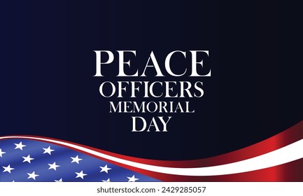 Peace Officers Memorial Day Stylish Text With Usa Flag Design