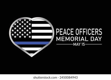 Peace Officers Memorial Day Vector illustration. Celebrated in May 15 in the United States. In honor of the police. Holiday concept. Template for background, banner, card, poster