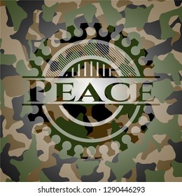 Peace on camo texture