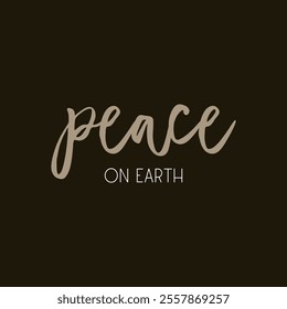 Peace on earth print vector illustration
