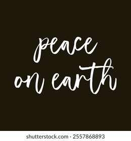 Peace on earth printable vector illustration