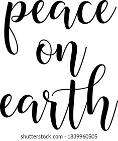 Peace on earth text vector written with an elegant typography.