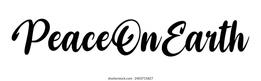 peace on earth text on white background.