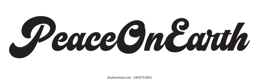 peace on earth text on white background.