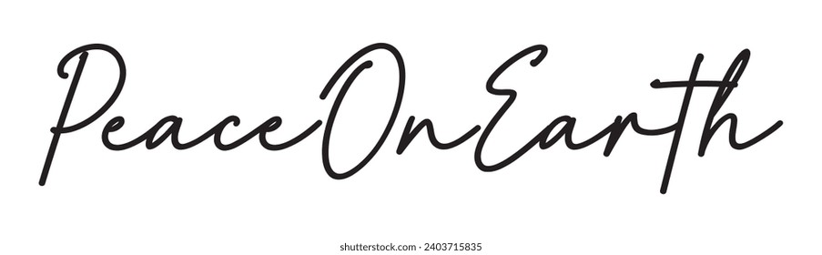 peace on earth text on white background.