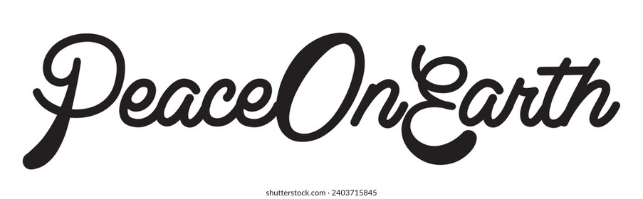 peace on earth text on white background.