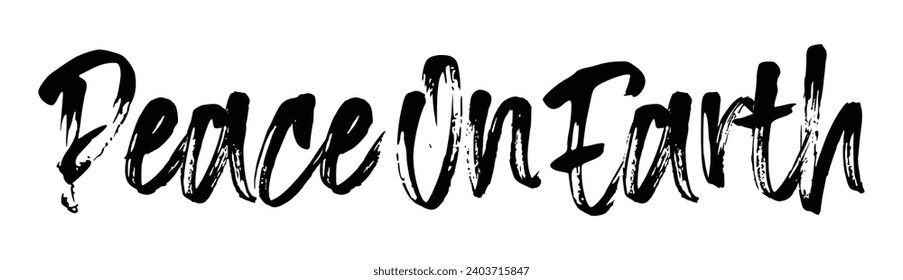 peace on earth text on white background.