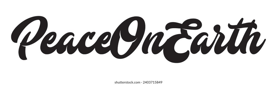 peace on earth text on white background.