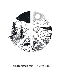 Peace on Earth. Vector hand drawn illustration