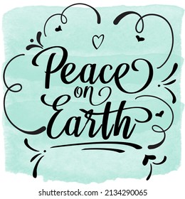 Peace on Earth - Watercolor illustration. Vector file. 