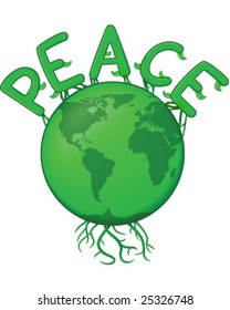 Peace on the Green Earth - vector illustration
