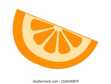 Peace of orange fruit. Vector illustration