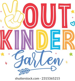 Peace out kindergarten kids svg designs school day svg
