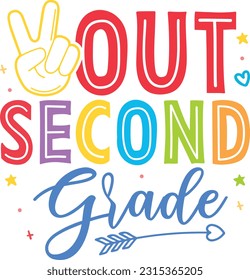 Peace out second grade kindergarten kids svg designs school day svg