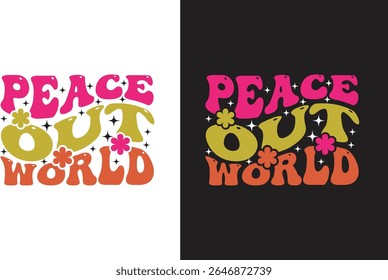 Paz mundo groovy t-shirt design 01