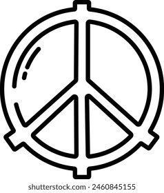 Peace outline icon vector illustration