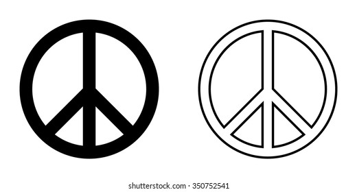 Peace outline sign . Vector illustration